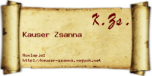 Kauser Zsanna névjegykártya